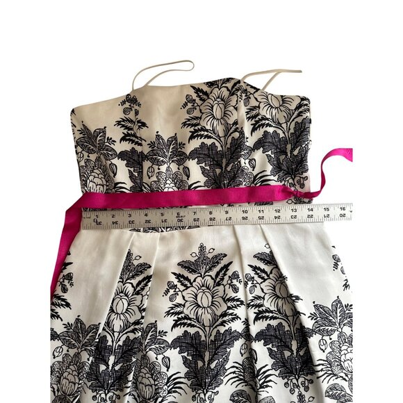 Jessica Howard Sleeveless Black & White Floral Dress With Pink Accents Size 6P - Picture 9 of 12